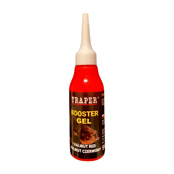 TRAPER BOOSTER ŻEL HALIBUT CZERWONY 90 g – atraktor zapachowy na duże ryby z wyrazistym kolorem