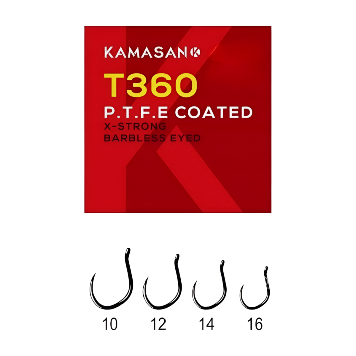 Kamasan T360 P.T.F.E. COATED X-STRONG BARBLESS EYED Haczyki