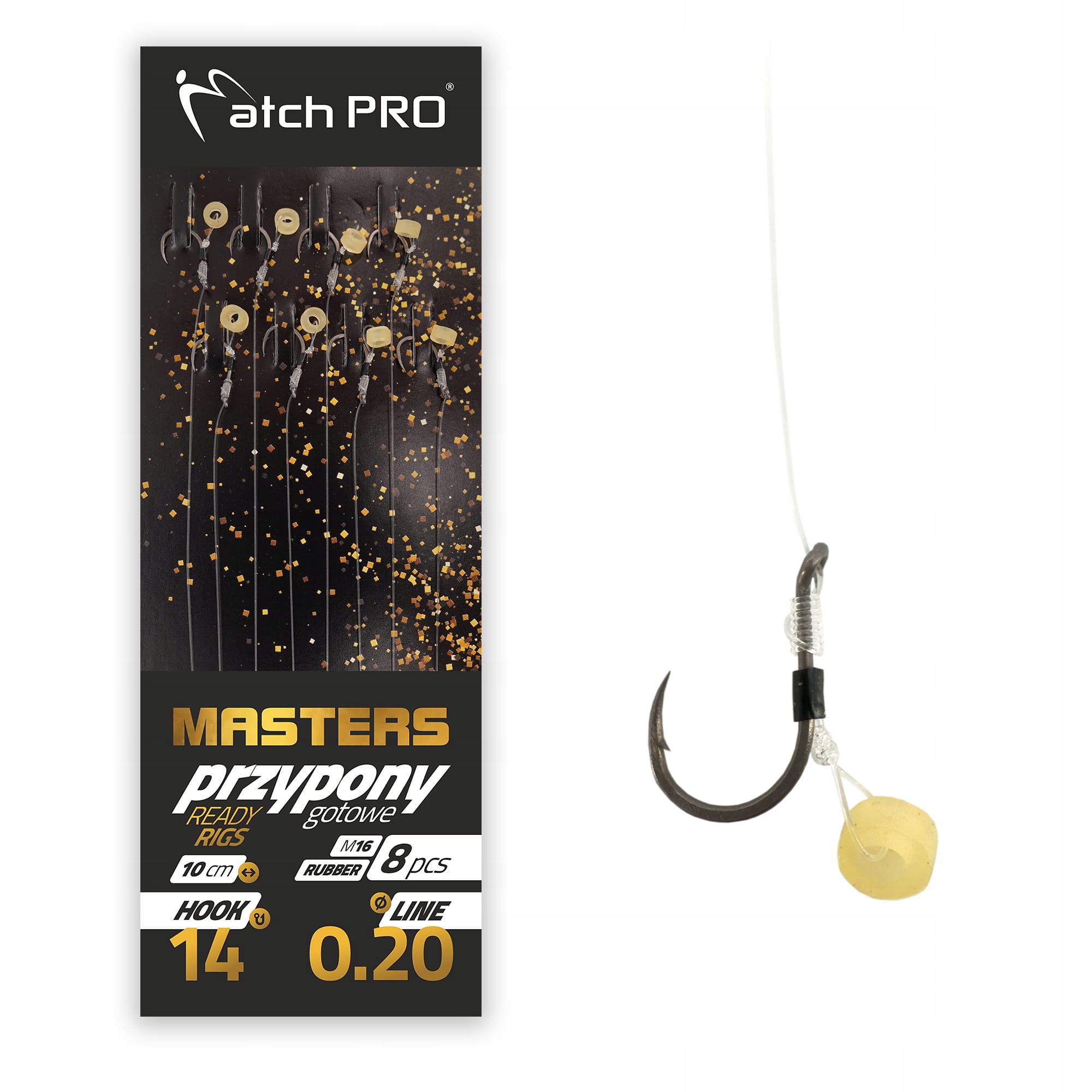 Haczyki z przyponem Match Pro GUMKA M16 8 szt. roz 12 Haczyki z przyponem Match Pro GUMKA M16 8 szt. roz 12 - obrazek 1